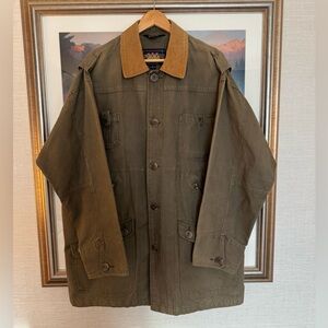 Vintage Ralph Lauren Chaps Barn Coat Jacket Canvas Collar Olive Workwear Medium